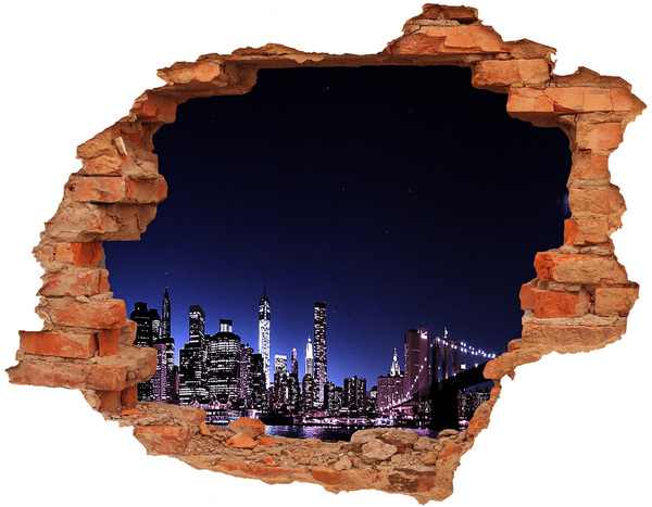 Fototapeta díra na zeď 3D Noční panorama New Yorku