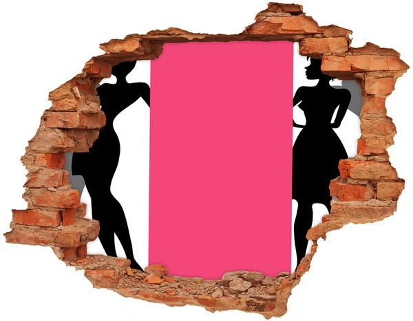 Díra 3D fototapeta nálepka Stylová postava v díře ve zdi