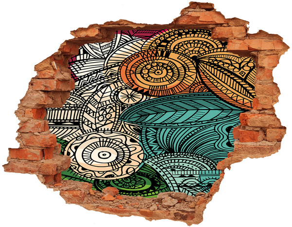 Díra 3D fototapeta nálepka Barevné vzory na kamenném pozadí