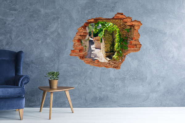 Fototapeta díra na zeď 3D Zelená ulice ve městě