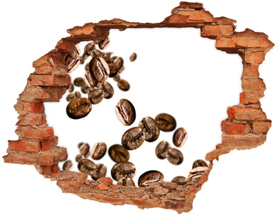 Nálepka díra na zeď beton Zrnka kávy