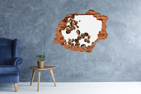 Nálepka díra na zeď beton Káva ve vzduchu