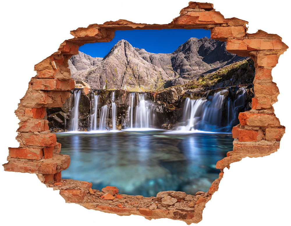 Nálepka fototapeta 3D Vodopád v horách