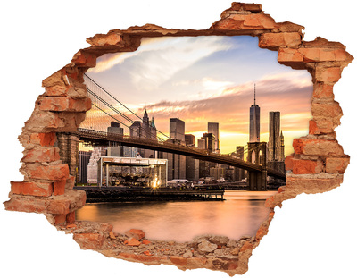 Fototapeta díra na zeď 3D Brooklynský most