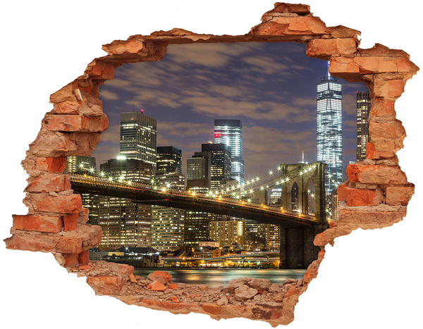 Fototapeta díra na zeď 3D Pohled na Brooklynský most v noci