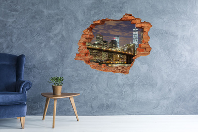 Fototapeta díra na zeď 3D Pohled na Brooklynský most v noci