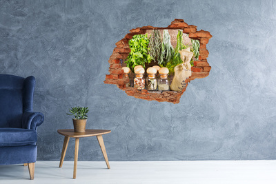 Nálepka 3D díra Bylinkový koutek v kuchyni