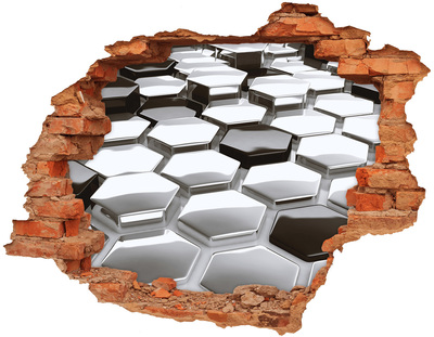 Díra 3D fototapeta nálepka Moderní šestiúhelníky v betonu