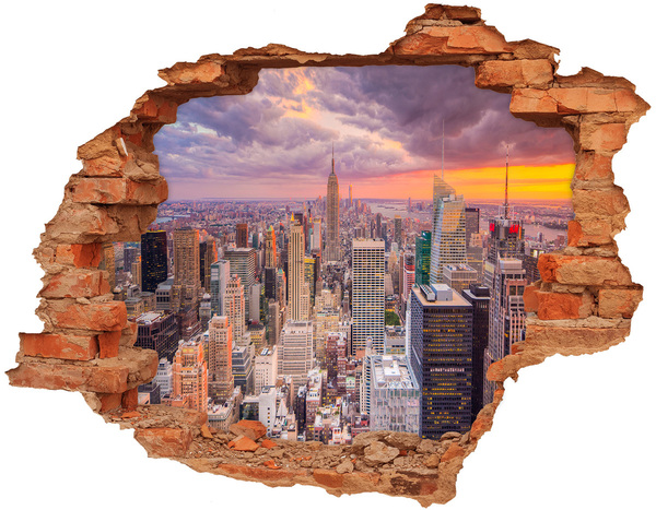 Fototapeta díra na zeď 3D New York při západu slunce
