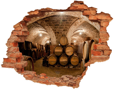 Fototapeta díra na zeď 3D Sudy vinice