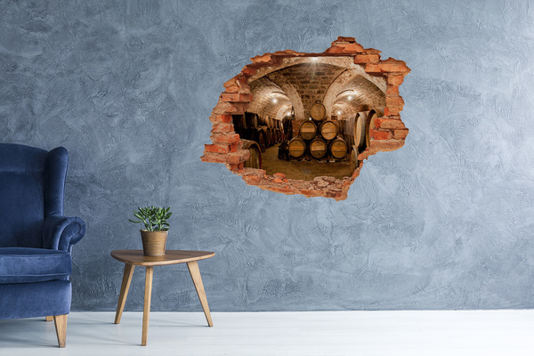 Fototapeta díra na zeď 3D Interiér vinařství se sudy