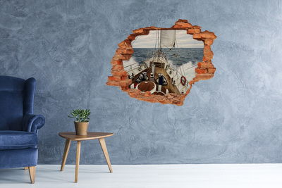 Foto fotografie díra na zeď Jachta na moři