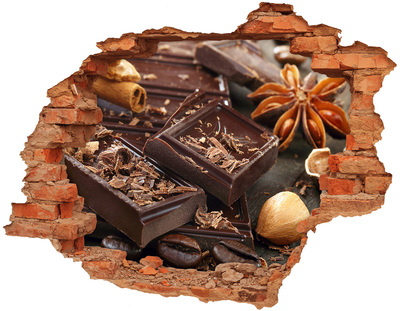 Nálepka 3D díra beton Čokoládová lahůdka