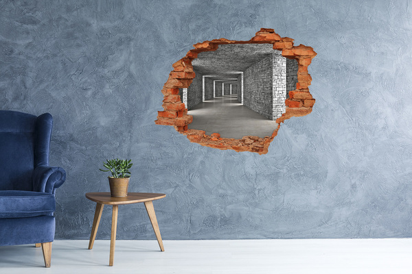 Díra 3D fototapeta nálepka Tunel z cihly