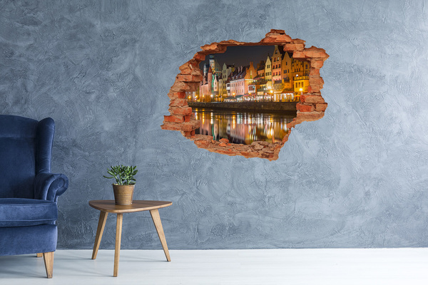 Fototapeta díra na zeď 3D Okouzlující přístav v noci