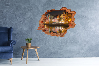 Fototapeta díra na zeď 3D Okouzlující přístav v noci