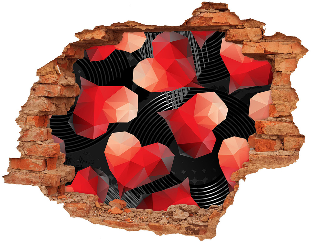Fotoobraz díra na stěnu Geometrické srdce