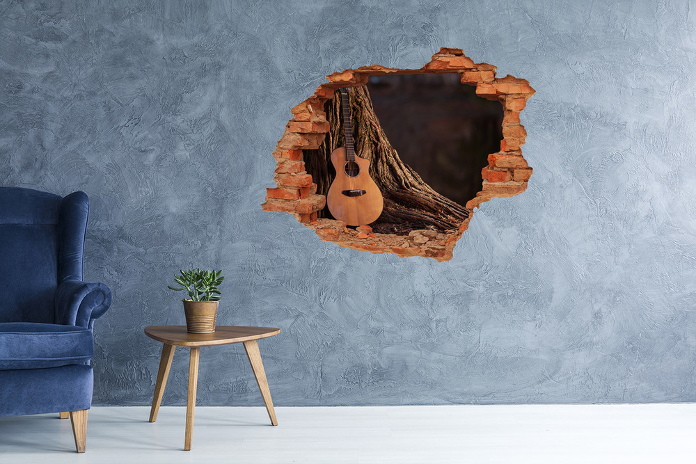 Fotoobraz díra na stěnu Akustická kytara
