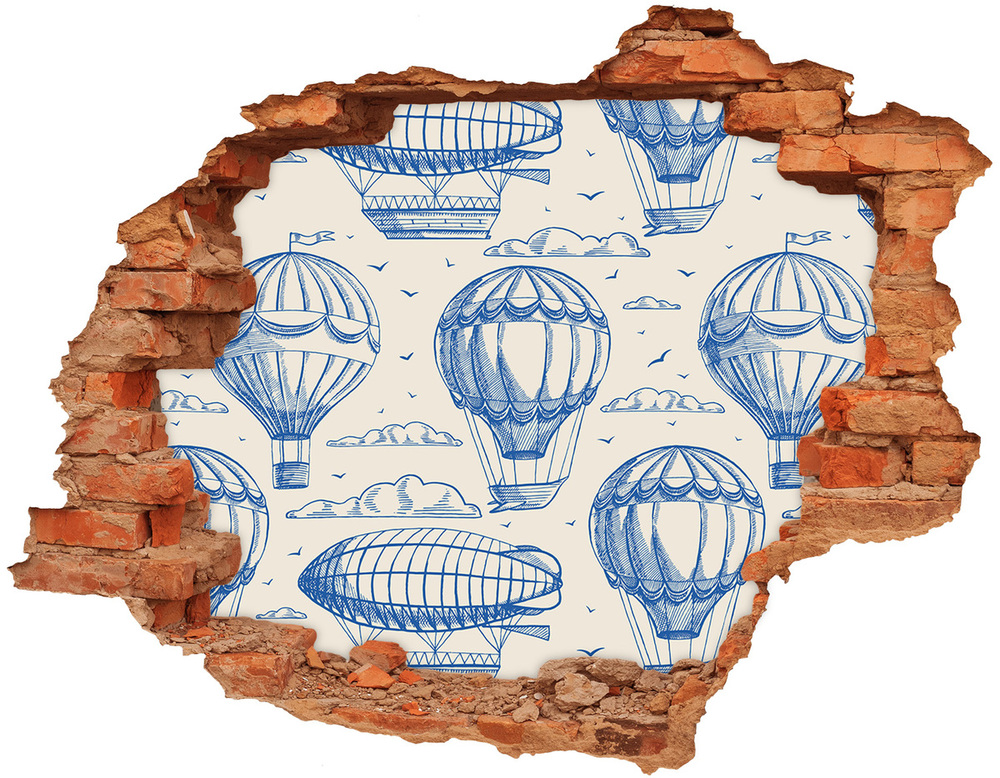 Fotoobraz díra na stěnu Balony s vzducholodě