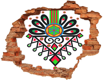 Díra 3D fototapeta na stěnu Barevný lidový vzor