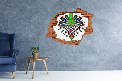 Díra 3D fototapeta na stěnu Barevný lidový vzor