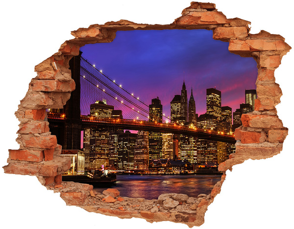 Fototapeta díra na zeď 3D Panorama New Yorku v noci
