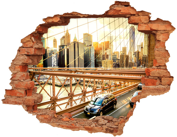 Fototapeta díra na zeď 3D Brooklynský most při západu slunce
