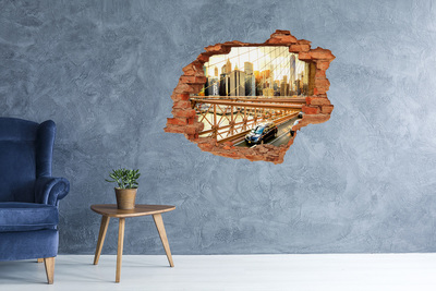 Fototapeta díra na zeď 3D Brooklynský most při západu slunce