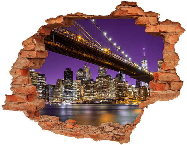 Fototapeta díra na zeď 3D Brooklynský most v noci