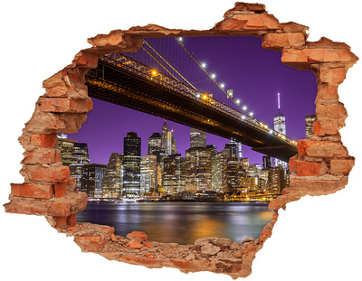 Fototapeta díra na zeď 3D Manhattan noc