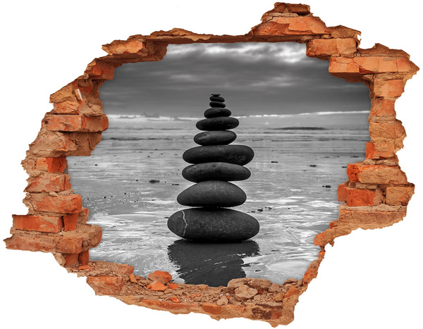 Díra 3D fototapeta nálepka Kamenné věže na pláži