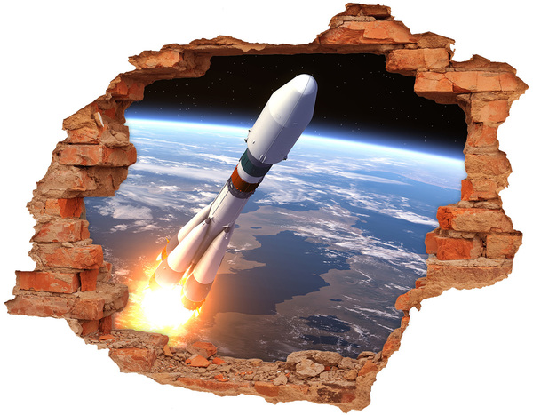 Foto fotografie díra na zeď Vesmírná raketa