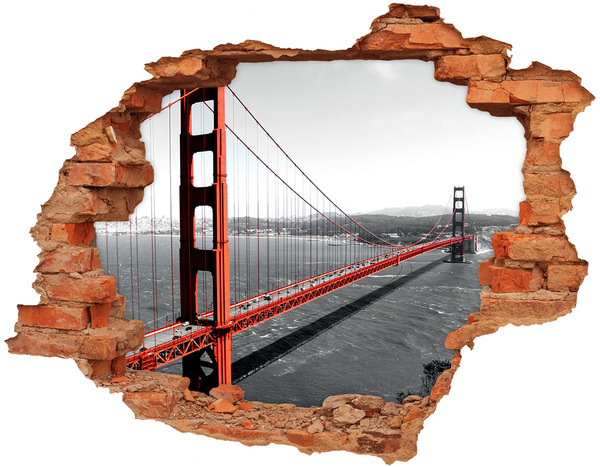 Fototapeta díra na zeď 3D Most Golden Gate v San Franciscu