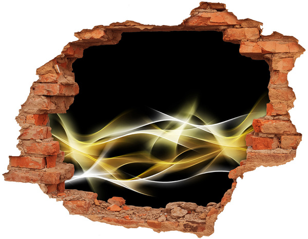 Díra 3D fototapeta na stěnu Zlatá prasklina ve zdi