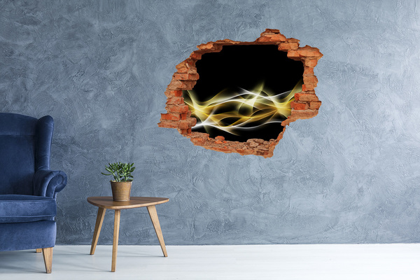 Díra 3D fototapeta na stěnu Zlatá prasklina ve zdi