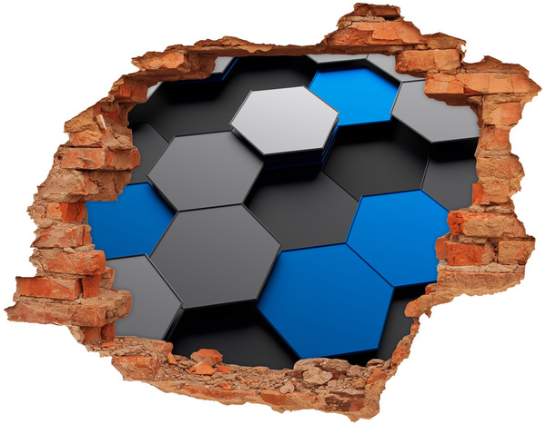 Díra 3D fototapeta na stěnu Moderní šestiúhelníky ve zdi