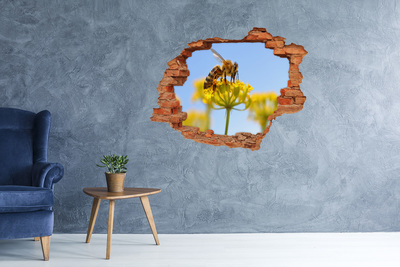 Samolepící díra Včela na květu