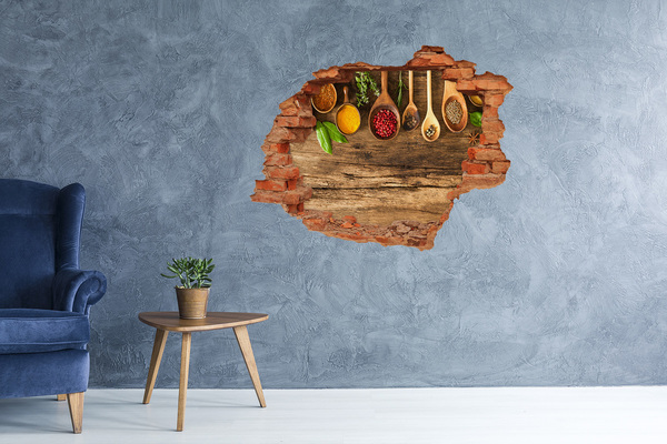 Samolepící nálepka Kuchyňské koření na dřevěné desce