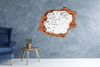 Samolepící díra zeď Zchátralá zeď s digitálním vzorem