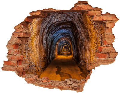 Fototapeta díra na zeď 3D Tajemný tunel v horách