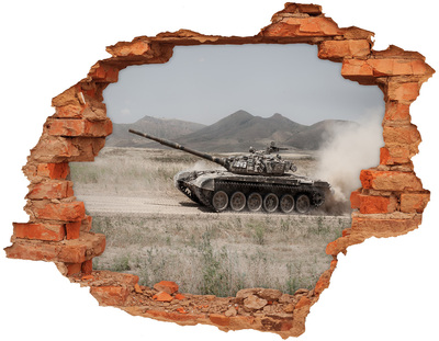 Fototapeta díra na zeď Tank na poušti