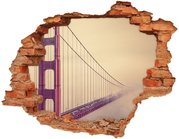 Fototapeta díra na zeď 3D Most Golden Gate v oblacích