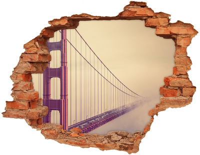 Fototapeta díra na zeď 3D Most Golden Gate v oblacích