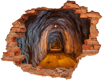 Fototapeta díra na zeď 3D Tunel v horách