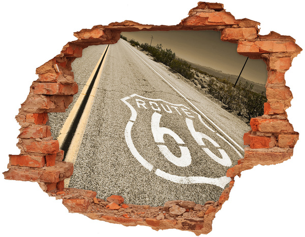 Fototapeta díra na zeď Route 66 v betonu