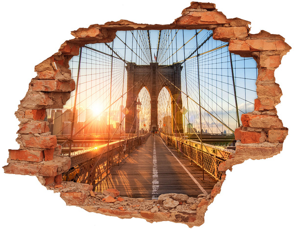Fototapeta díra na zeď 3D Brooklynský most při západu slunce