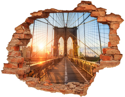 Fototapeta díra na zeď 3D Brooklynský most při západu slunce
