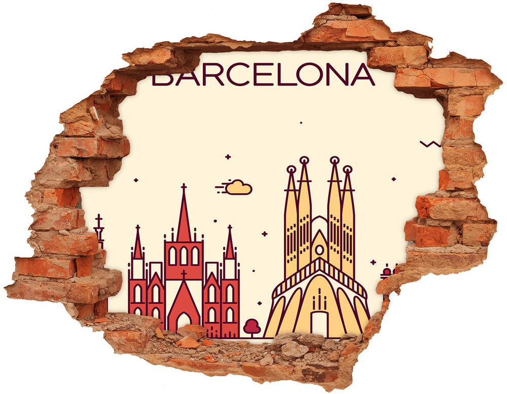 Samolepící díra na stěnu Nápis Barcelona