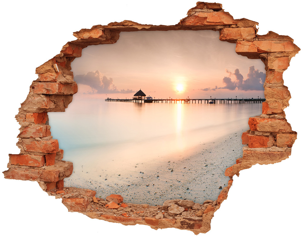 Nálepka fototapeta 3D výhled Pláž Maledivy