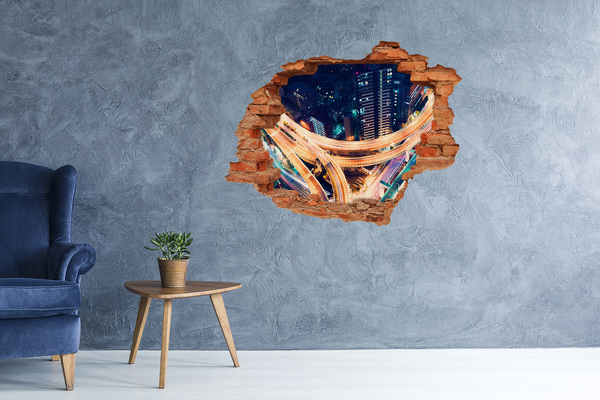 Fototapeta díra na zeď 3D Pohled na město v noci